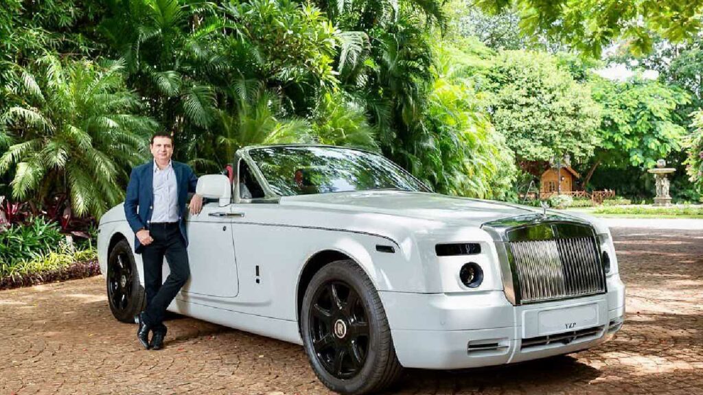 Yohan Poonawalla with His Rolls Royce Phantom Drophead Coupe