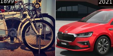 1899 Skoda Slavia Motorcycle vs 2021 Skoda Slavia Sedan