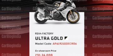 2024 Aprilia RS4 Factory Ultra Gold Ex-Showroom Price