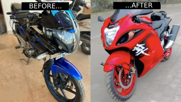 Bajaj Pulsar 220 Modified to Suzuki Hayabusa