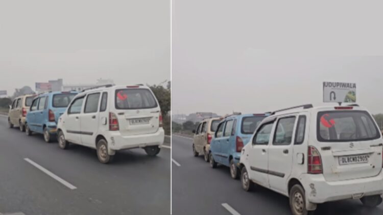 Maruti Wagonr Towing Two Wagonrs