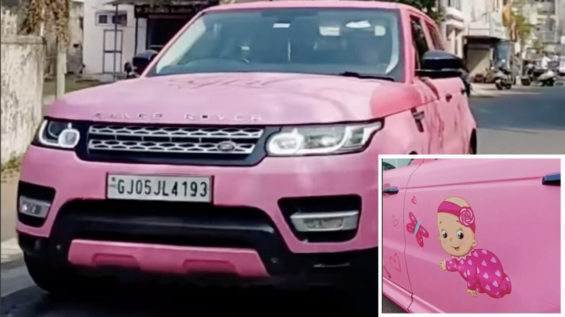 Range Rover Pink Wrap Daughters Birth