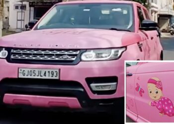 Range Rover Pink Wrap Daughter's Birth