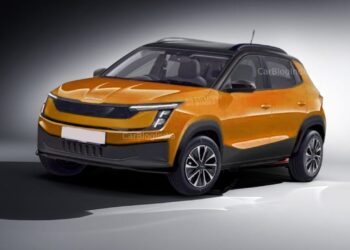 Skoda Compact SUV for India Rendering Front Three Quarters