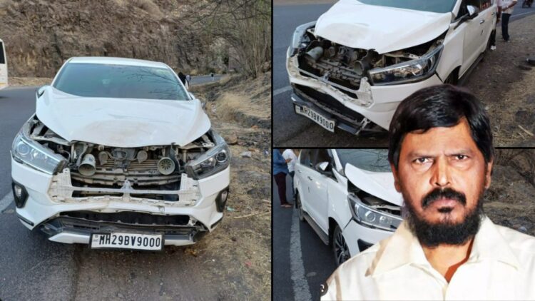 Toyota Innova Crysta of Union Minister Ramdas Athawal Crashes