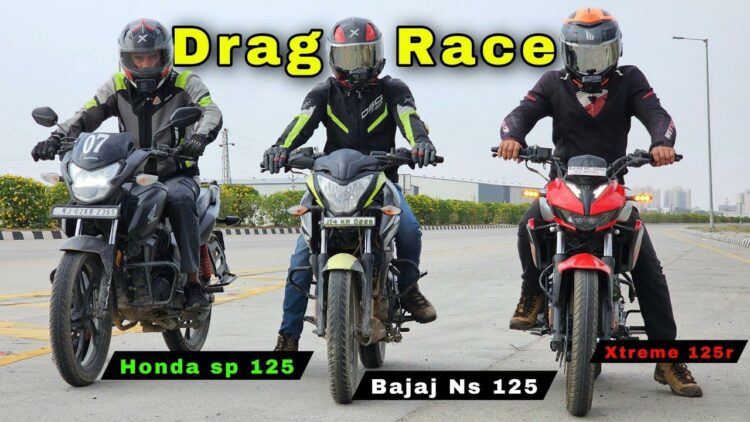 Bajaj Pulsar Ns125 Vs Hero Xtreme 125r Vs Honda Sp 125 Drag Race