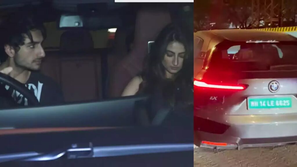 Ibrahim Ali Khan with his BMW iX