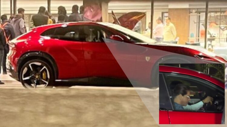 Shahrukh Khan Using Mukesh Ambani's Ferrari Purosangue