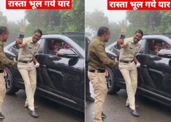 Kartik Aaryan in Lamborghini Urus with Police