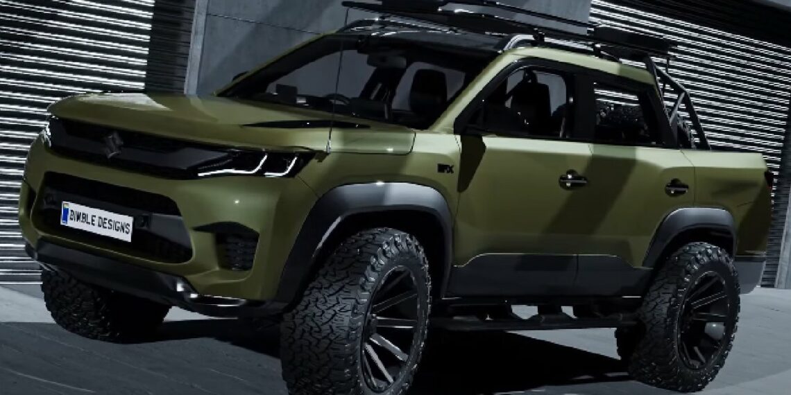 Maruti Brezza Army Green Pickup Digital Concept