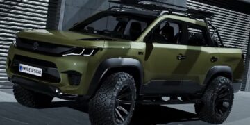 Maruti Brezza Army Green Pickup Digital Concept