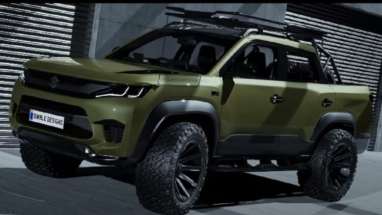 Maruti Brezza Army Green Pickup Digital Concept