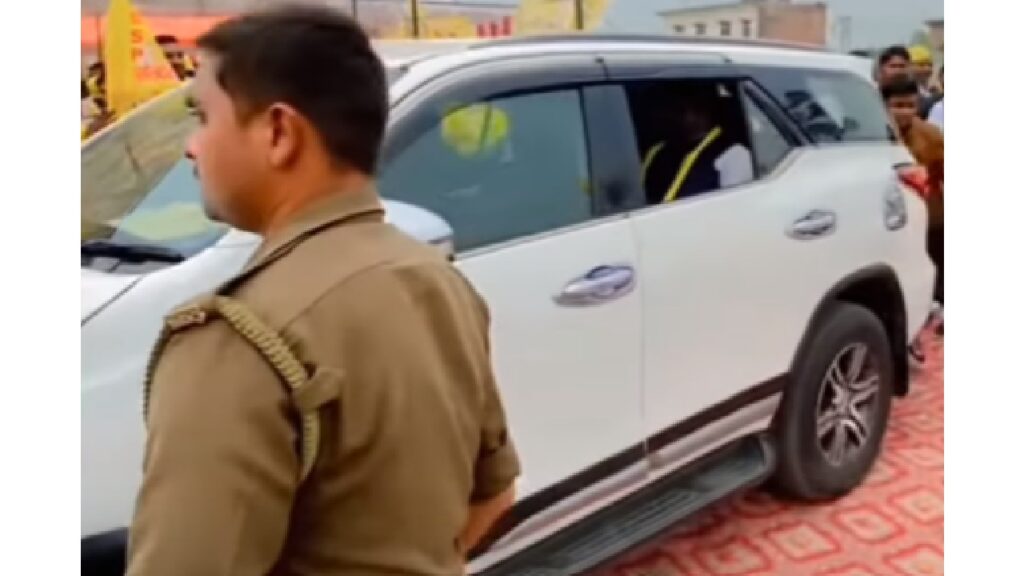 Om Prakash Rajbhar with Toyota Fortuner