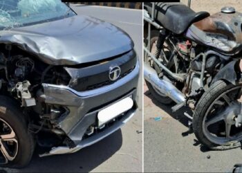 Tata Nexon Bike Accident