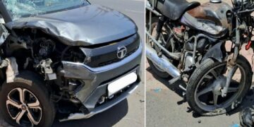 Tata Nexon Bike Accident