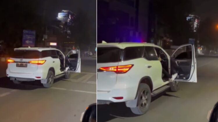 Toyota Fortuner Driven with Open Door