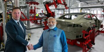 Narendra Modi Elon Musk Tesla Manufacturing Plant