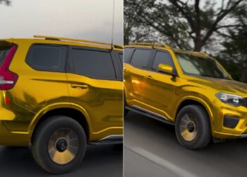 First Gold-Wrapped Mahindra Scorpio N in India