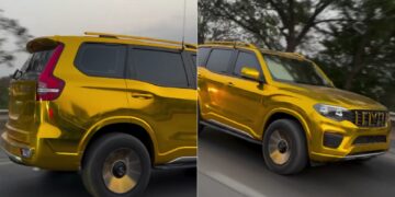 First Gold-Wrapped Mahindra Scorpio N in India