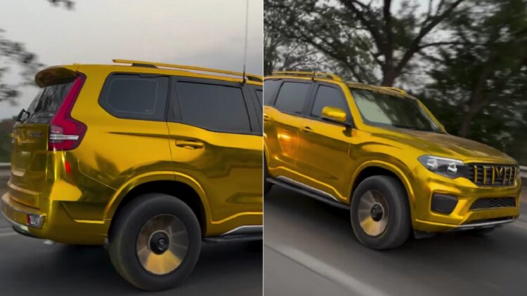 First Gold wrapped Mahindra Scorpio N in India