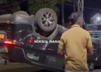 Jeep Meridian Topples Over After Hyundai Grand i10 Hits It