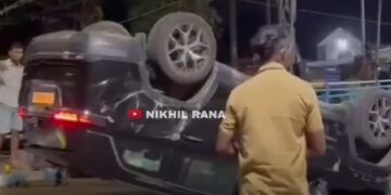 Jeep Meridian Topples Over After Hyundai Grand i10 Hits It