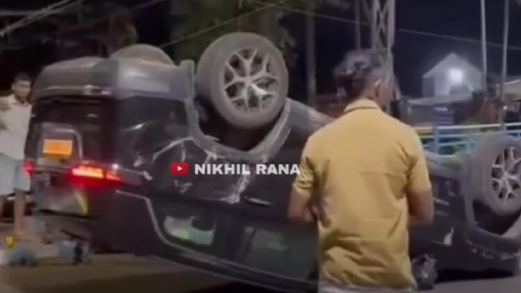 Jeep Meridian Topples over After Hyundai Grand I10 Hits It