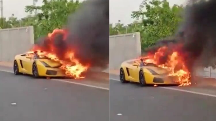 Man Burns Lamborghini in Hyderabad over Personal Dispute