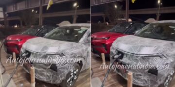 Tata Curvv EV Spotted Charging with Punch EV
