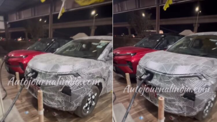 Tata Curvv Ev Spotted Charging with Punch Ev