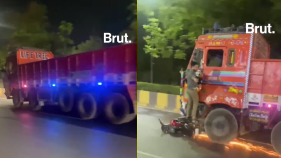 Truck Drags Bike for 2 km After Hitting It – VIDEO » Car Blog India