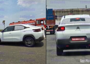 Citroen Bassalt Coupe SUV Side Rear Spy Pic-