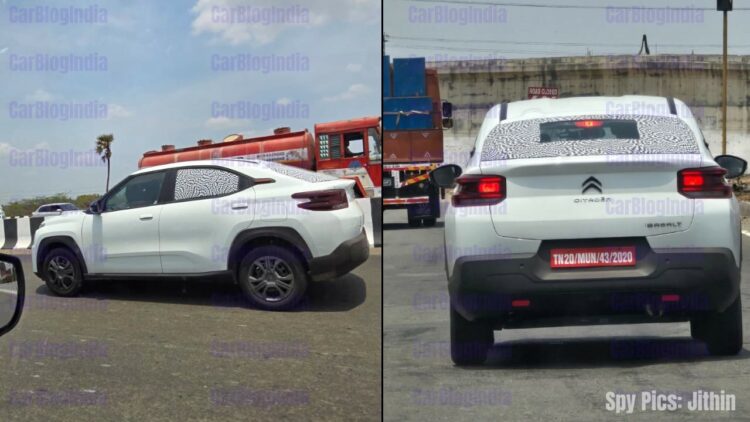 Citroen Bassalt Coupe Suv Side Rear Spy Pic