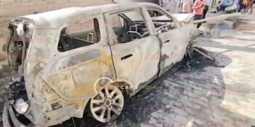 Mahindra XUV700 Catches Fire Rear Three Quarters