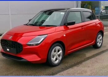 New Generation Maruti Suzuki Swift Red-Black Dual-tone Paint Option Front Three Quarters