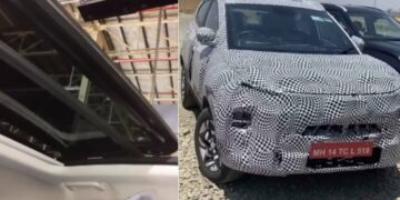 New Tata Nexon Spied with Panoramic Sunroof