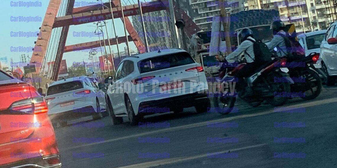 Skoda Enyaq iV Spied Mumbai Rear Three Quarters