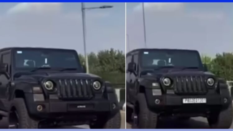 Mahindra Thar Challan for Changing Number Plate