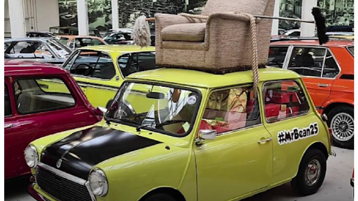 Rowan Atkinson with His 1977 Leyland Cars Mini 1000 Mark Lv