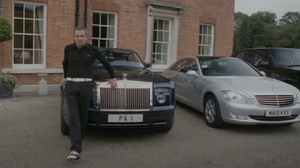 Rowan Atkinson with His Rolls Royce Phantom