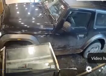 Mahindra Thar Crashes Into Showroom