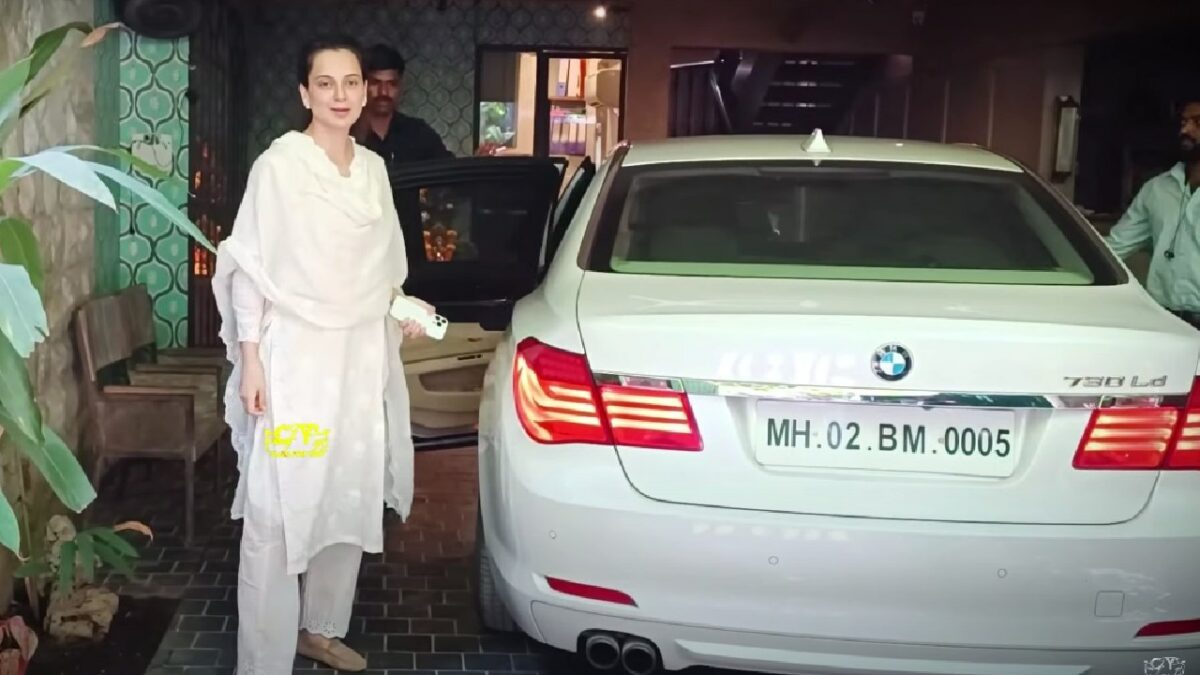 Kangana Ranaut with her BMW 730 Ld