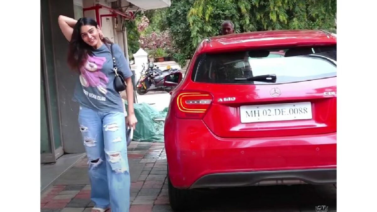 Sana Makbul Khan with her Mercedes-Benz A180
