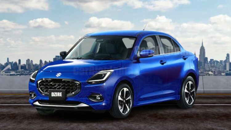 2024 Maruti Suzuki Dzire Rendering - Front Three Quarters