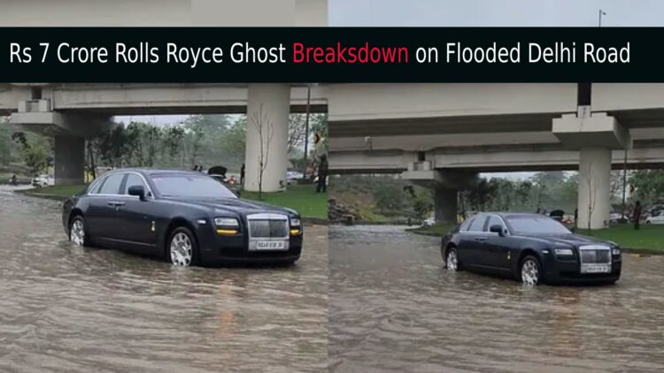 Rolls Royce Ghost Breakdown on Flooded Delhi Road