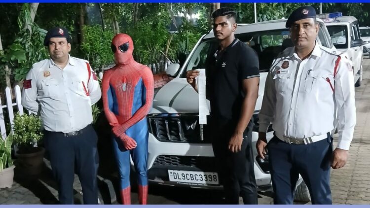 Delhi Man Arrested for Spiderman Stunt on Car's Bonnet