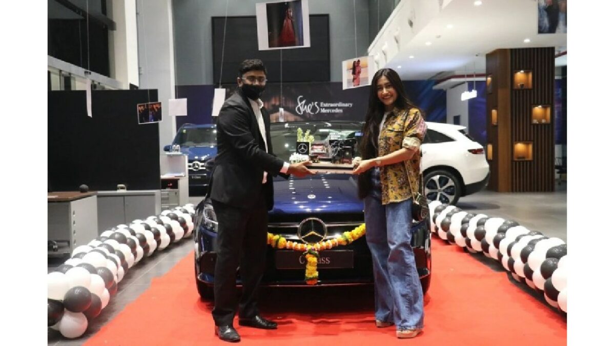 Dhanashree (Wife of Yuzvendra Chahal) with Mercedes-Benz C-Class