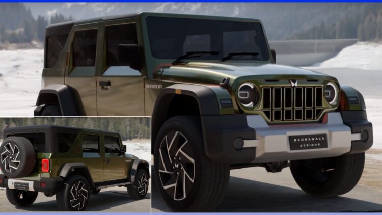 5-door Mahindra Thar Armada Digital Rendering