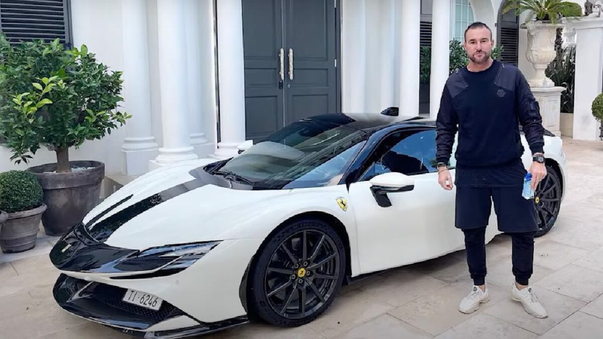Philipp Plein with his Ferrari SF90 Stradale
