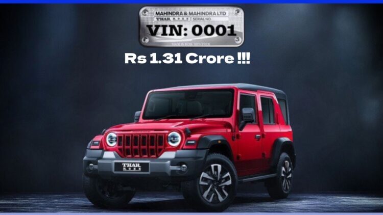 Mahindra Thar Roxx VIN 0001 for Auction